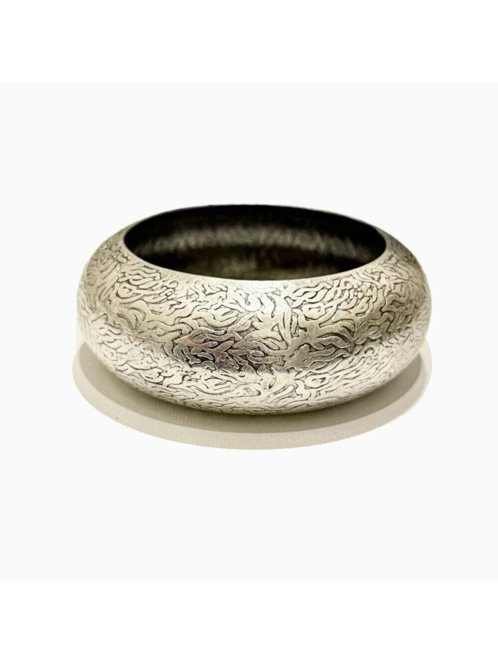 CHICO’s | Engraved Boho Silver Statement Bangle Bracelet | NWT